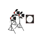 Kit Redhead Bicolor con 3 Cabezales y 3 Trípodes Iluminus 1