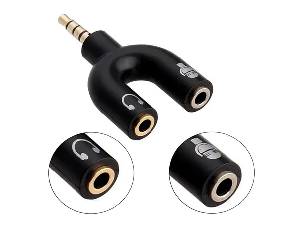 Adaptador Separador de Señal TRRS para Micrófono y Audífono