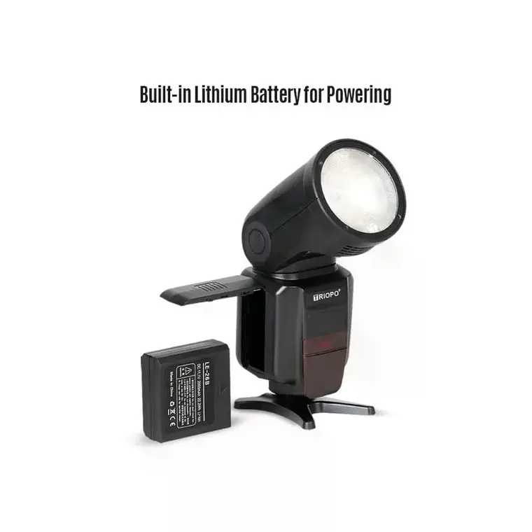 Flash de Cabeza Redonda TTL 2.4G Compatible con Canon y Nikon Triopo R1 3