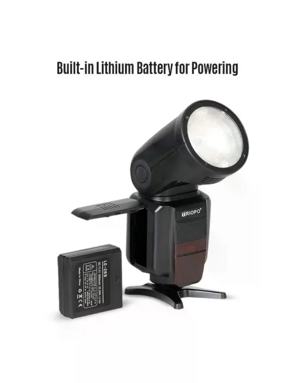 Flash de Cabeza Redonda TTL 2.4G Compatible con Canon y Nikon Triopo R1 3