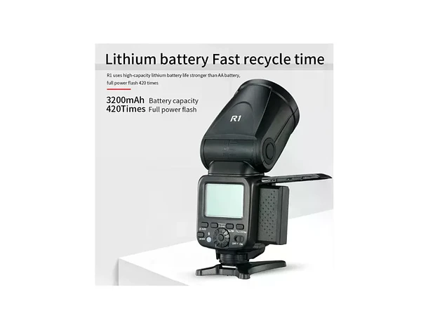 Flash de Cabeza Redonda TTL 2.4G Compatible con Canon y Nikon Triopo R1