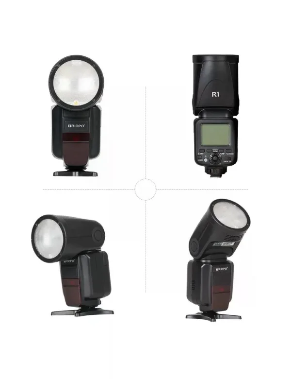 Flash de Cabeza Redonda TTL 2.4G Compatible con Canon y Nikon Triopo R1 7