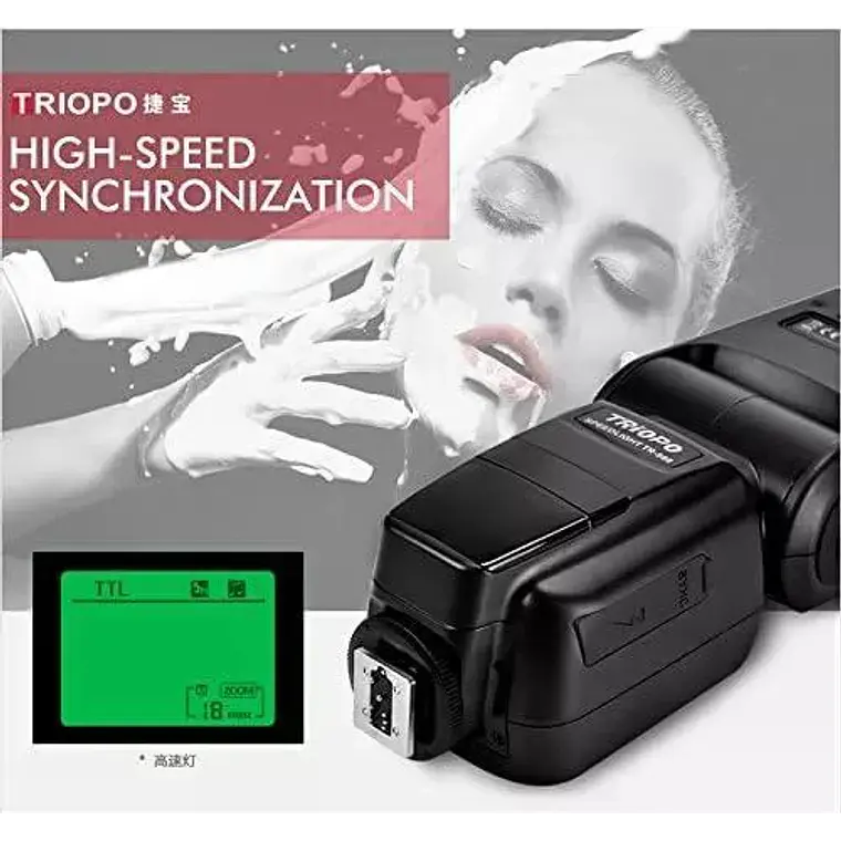 Flash para Canon y Nikon Alta Velocidad 1/8000 HSS E-TTL I-TTL GN58 Triopo TR-988 3
