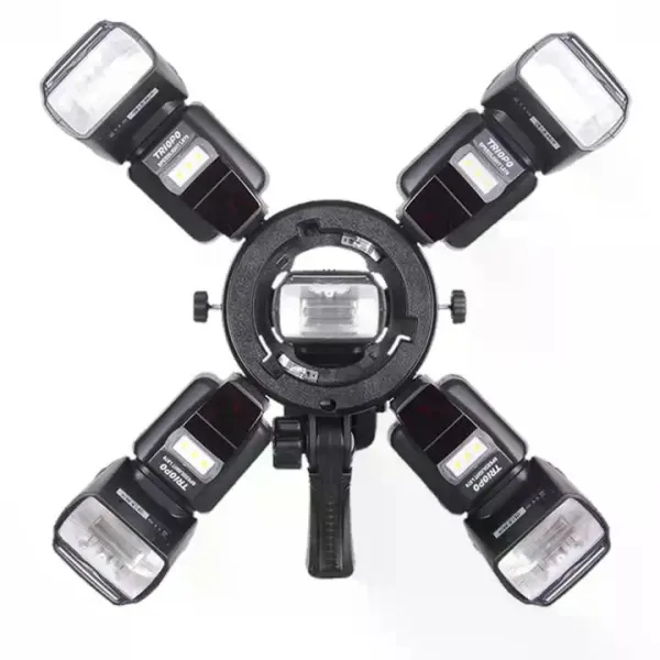 Montura para hasta 5 Flash en Trípode con Montura Bowens Triopo TR-05 3