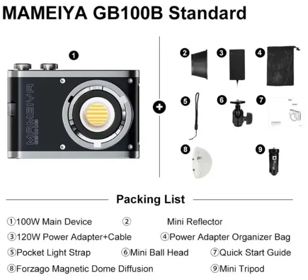 Cañón LED 120 W Liviano y de Diseño Elegante Triopo Mameiya GB100B 7