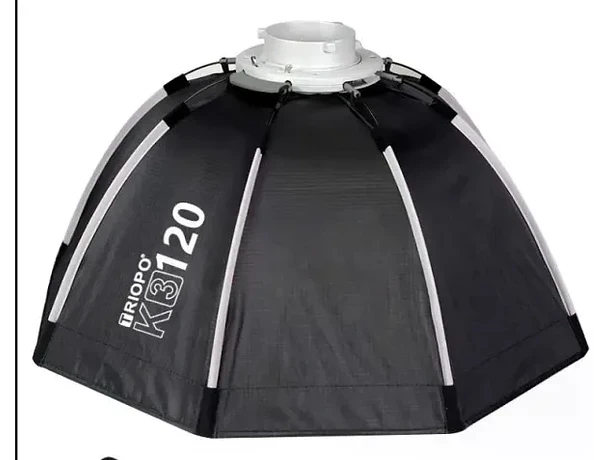 Softbox Octogonal de Armado Instantáneo 120 cm con Montura Bowens y Speedlight Triopo K3-120 + TR-07C