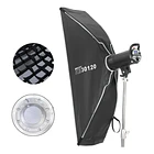 Softbox de Armado Instantáneo 30×120 cm con Montura Bowens y Speedlight Triopo K3-30120 + TR-07C 4