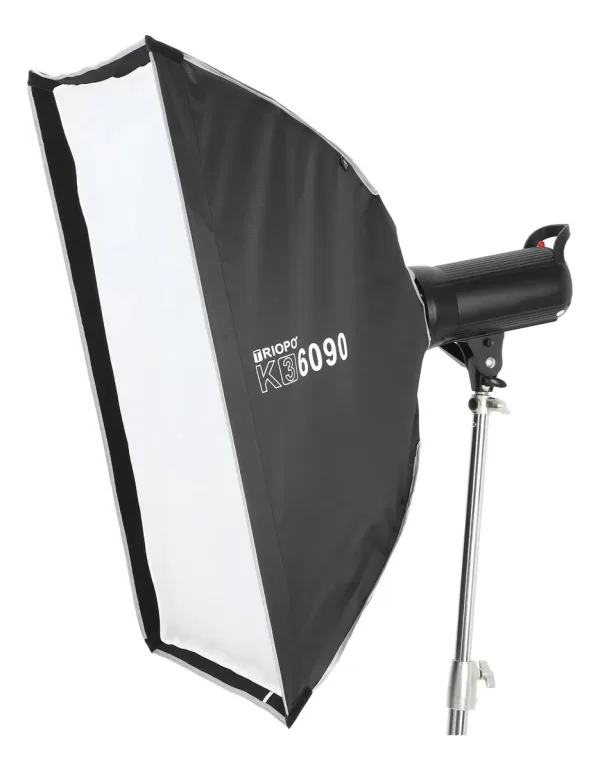Softbox de Armado Instantáneo 60×90 cm con Montura Bowens y Speedlight Triopo K3-6090 + TR-07C 1