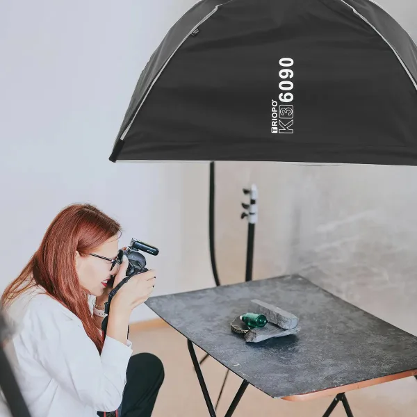 Softbox de Armado Instantáneo 60×90 cm con Montura Bowens y Speedlight Triopo K3-6090 + TR-07C 5