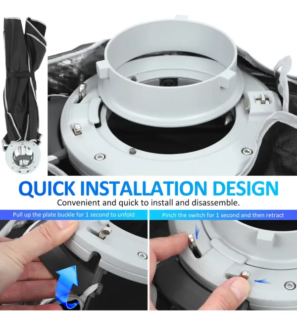 Softbox de Armado Instantáneo 60×90 cm con Montura Bowens y Speedlight Triopo K3-6090 + TR-07C 8