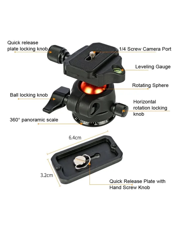 Cabezal de Bola Soporta 6 kg Triopo KJ36 4