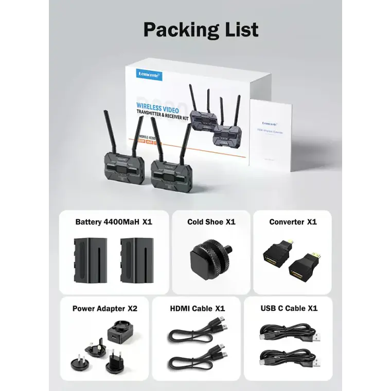 Kit Transmisor de Video Inalámbrico con Receptor y Baterías Lemorele R200 7