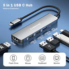 Hub USB-C 5 en 1 con HDMI 4K y Carga Rápida para Profesionales en Movimiento Lemorele TC101 3