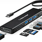 Hub USB-C 7 en 1 con HDMI, Lector SD y Micro SD Lemorele TC70L - Miniatura 1