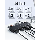 Docking Station USB-C 10 en 1 con Triple Salida de Video y Audio 3,5 mm Lemorele TC94 2