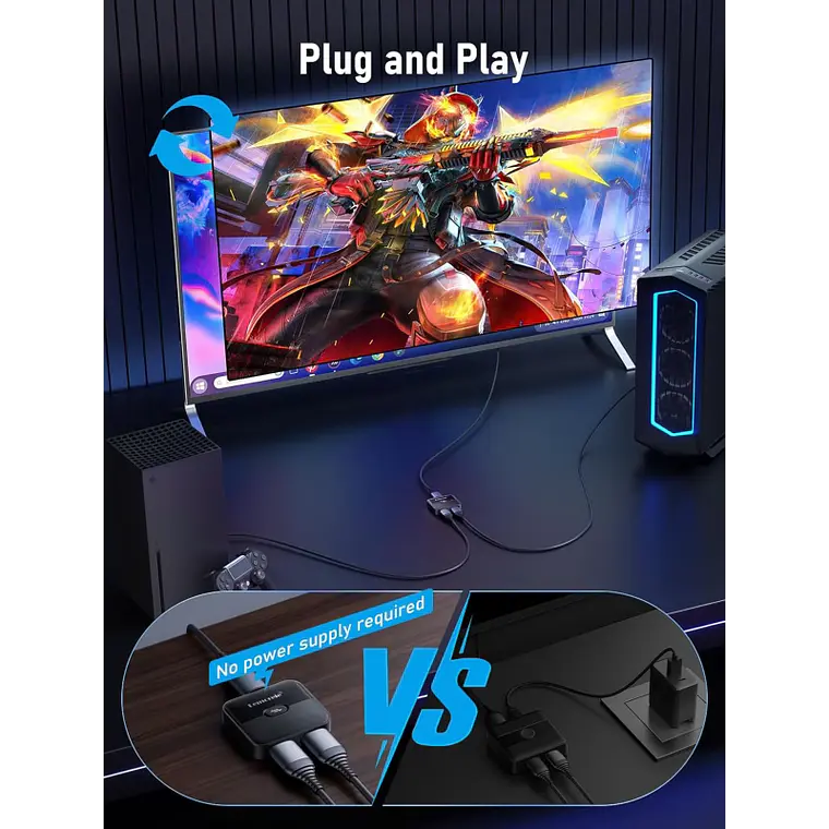 Switch HDMI Bidireccional 4K 60Hz Lemorele HS001 4
