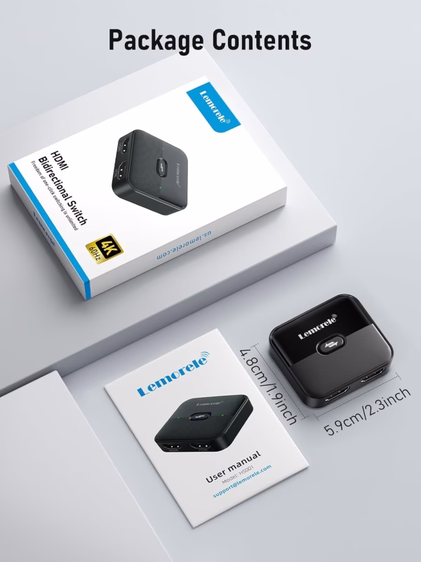 Switch HDMI Bidireccional 4K 60Hz Lemorele HS001 7