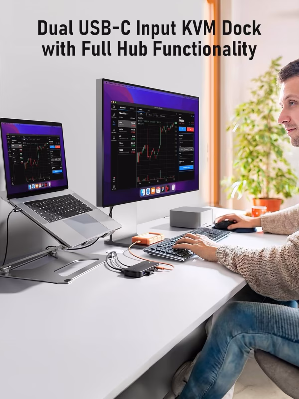 Conmutador KVM para 2 Computadores y Múltiples Periféricos Lemorele H200 2