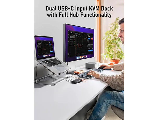 Conmutador KVM para 2 Computadores y Múltiples Periféricos Lemorele H200