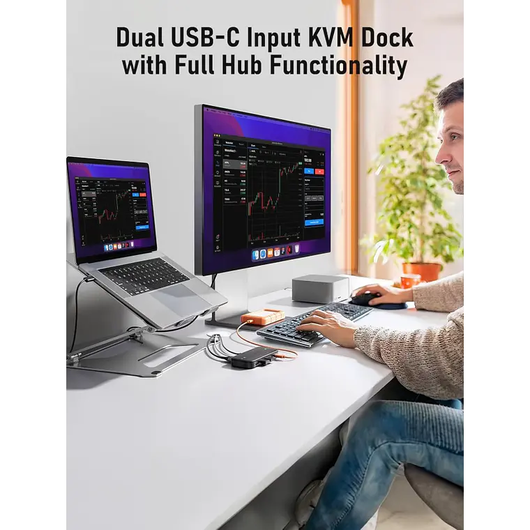 Conmutador KVM para 2 Computadores y Múltiples Periféricos Lemorele H200 2