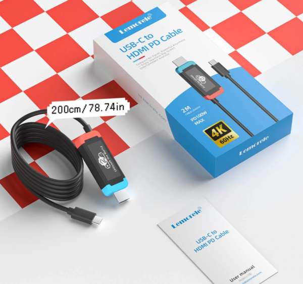 Cable USB-C a HDMI para Nintendo Switch 2 Lemorele L100 7