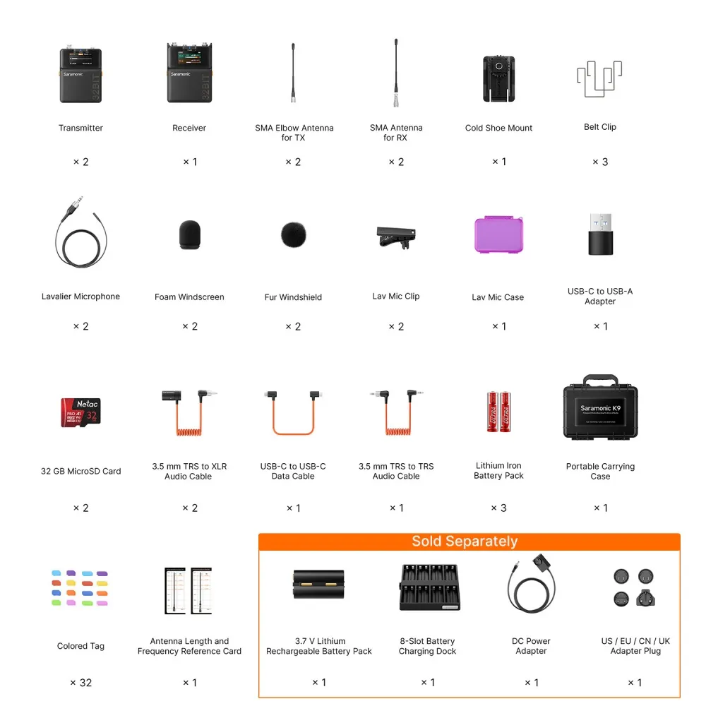 Sistema de Audio Inalámbrico UHF Digital de Doble Canal K9 para Cineastas 8