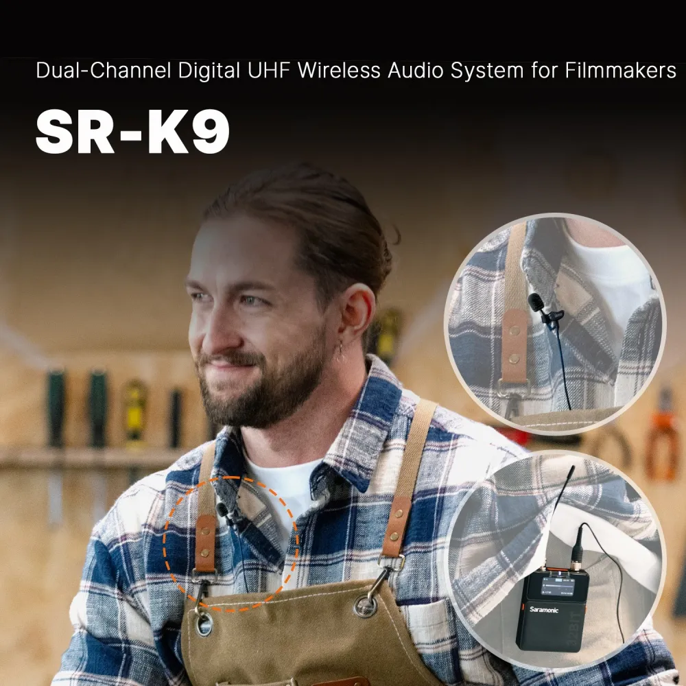 Sistema de Audio Inalámbrico UHF Digital de Doble Canal K9 para Cineastas 3