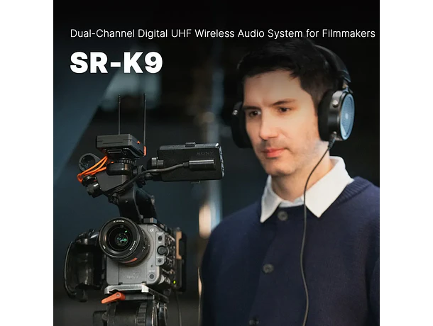 Sistema de Audio Inalámbrico UHF Digital de Doble Canal K9 para Cineastas