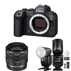 Cámara Canon Mirrorless EOS R6 MKII Body + Lente RF 35 mm f/1.8 IS Macro STM + Flash Neewer Z2-C TTL 1