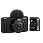 Cámara Mirrorless Sony ZV-1F + Memoria Lexar 64gb sdxc uhs-I v30 1