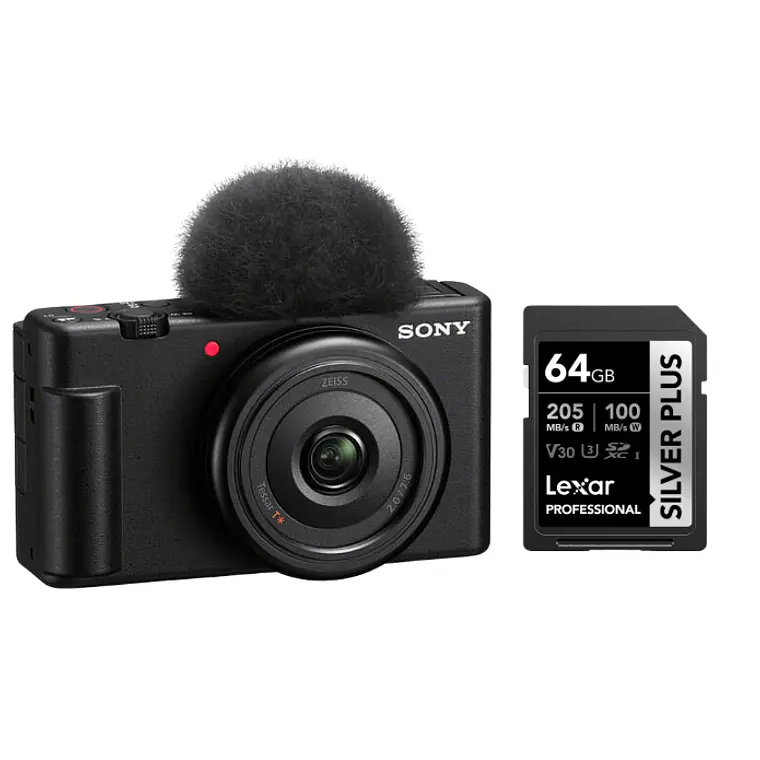 Cámara Mirrorless Sony ZV-1F + Memoria Lexar 64gb sdxc uhs-I v30 1