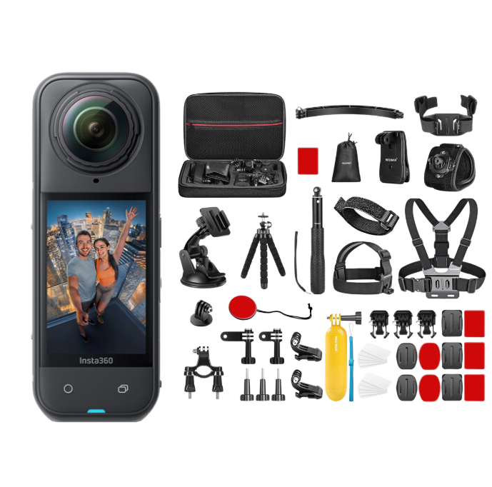 Cámara 360° Insta360 X5 8K + Kit Accesorios 50 en 1 Neewer para Cámaras de Acción 1