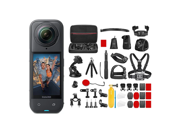 Cámara 360° Insta360 X5 8K + Kit Accesorios 50 en 1 Neewer para Cámaras de Acción