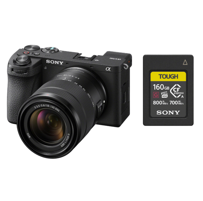 Cámara Sony A6700 + Lente 18-135mm +  Memoria CF express Tipo A 160GB Sony Tough 1