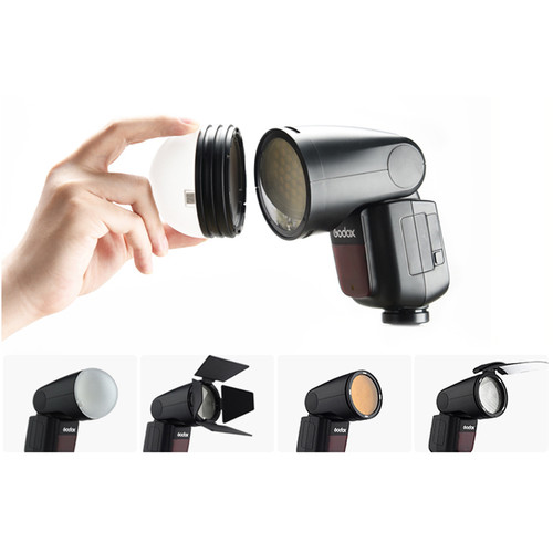 Flash TTL 76 W de Cabeza Circular Magnética para Canon Godox V1-C 5
