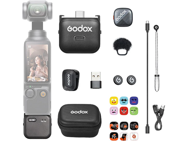 Kit de Micrófono Inalámbrico para Osmo Pocket hasta 200 m Godox Cube-OP3