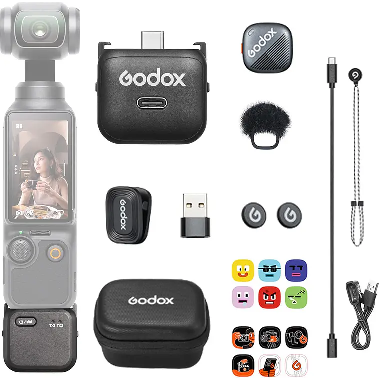 Kit de Micrófono Inalámbrico para Osmo Pocket hasta 200 m Godox Cube-OP3 2