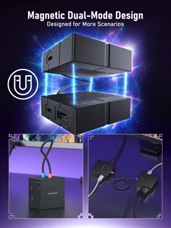 Capturadora de Video 1080p con Hub USB-C Lemorele AC12 4