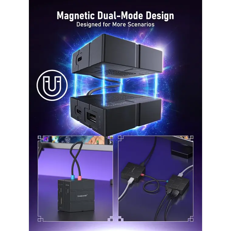 Capturadora de Video 1080p con Hub USB-C Lemorele AC12 4
