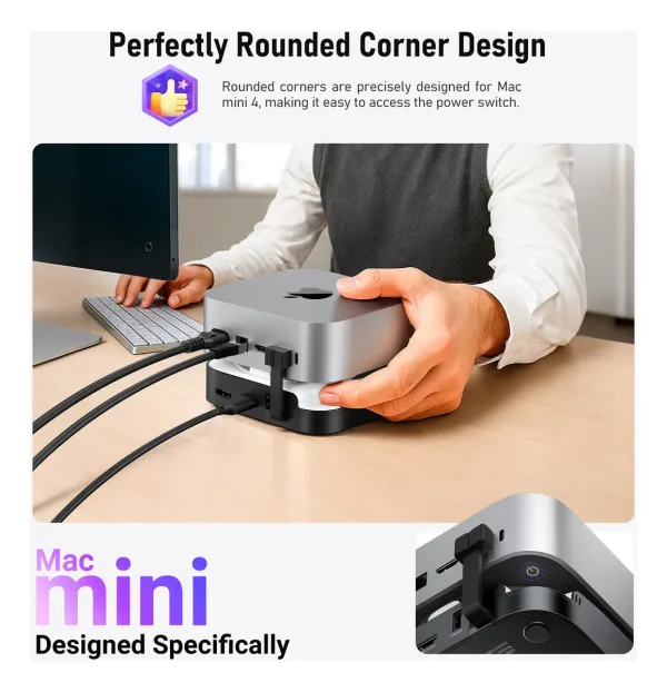 Docking Station para Mac Mini M4 Lemorele TC800 2