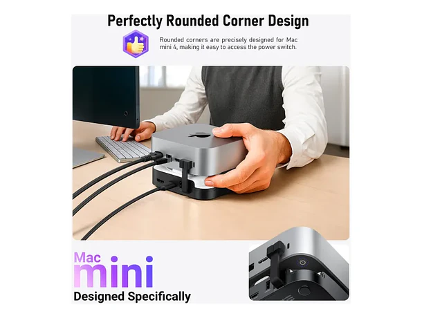 Docking Station para Mac Mini M4 Lemorele TC800