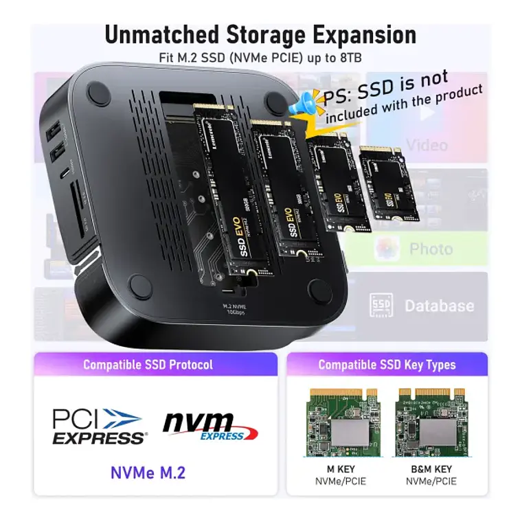 Docking Station para Mac Mini M4 Lemorele TC800 6