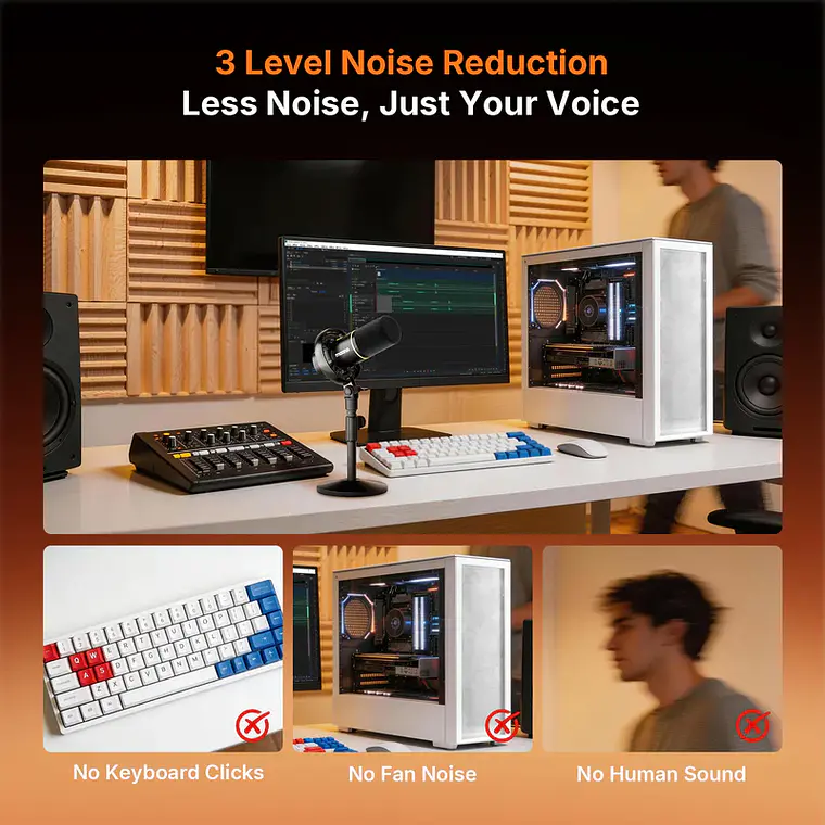 Micrófono Maono PD200W para Podcasting Híbrido 6