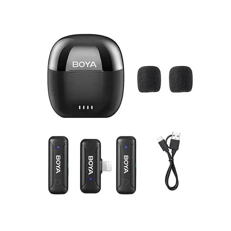 Mini Micrófono Inalámbrico 2.4 GHz con Conector Lightning Boya BY-WM3T-D2 2