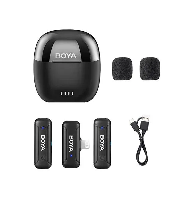 Mini Micrófono Inalámbrico 2.4 GHz con Conector Lightning Boya BY-WM3T-D2 2