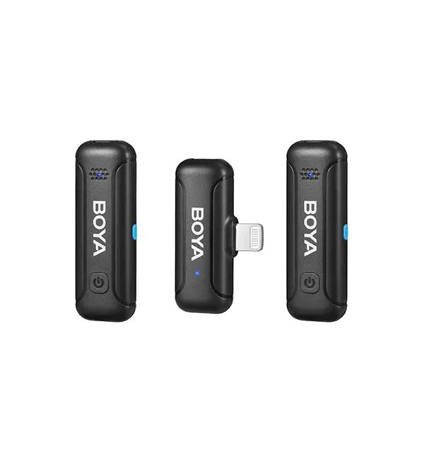 Mini Micrófono Inalámbrico 2.4 GHz con Conector Lightning Boya BY-WM3T-D2 3