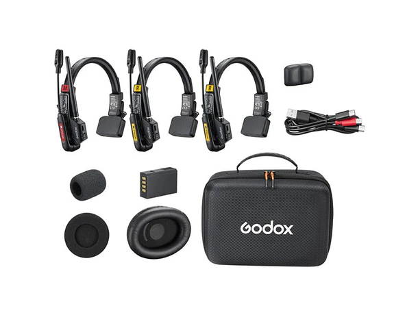 Sistema de Intercomunicación Inalámbrico para 3 Personas Godox SkyTalk Air 3S