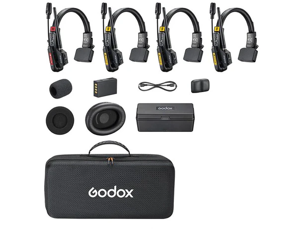 Sistema de Intercomunicación Inalámbrico para 4 Personas Godox SkyTalk Air 4S