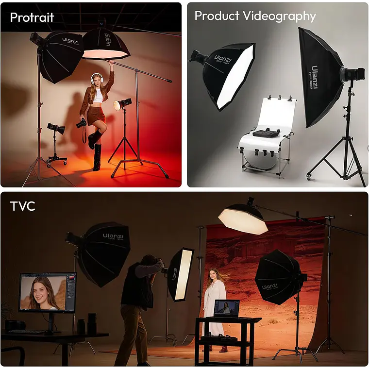 Softbox de Armado Ultra Rápido 80 cm con Montura Bowens Ulanzi FOLD QS80 3