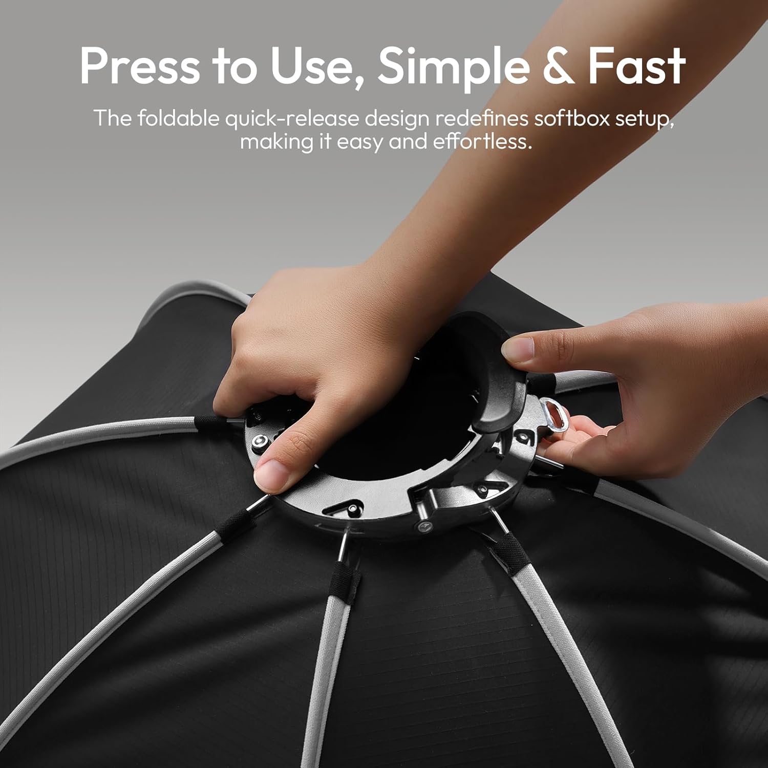 Softbox de Armado Ultra Rápido 80 cm con Montura Bowens Ulanzi FOLD QS80 6